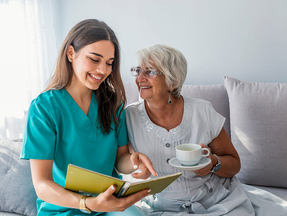 An Empowered Care Services team member with a participant in the community